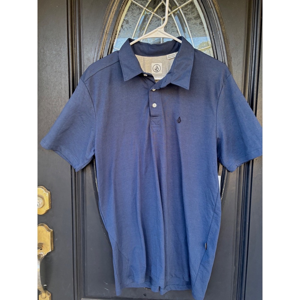 Volcom Banger Mens Navy Blue Short Sleeve Polo Shirt A0131450 Size Large NWT